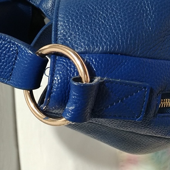 Authentic Laggo Genuine Blue Leather Hobo Shoulder Bag - Picture 6 of 16